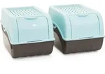 Novaliv 2x Mittel 5L t&uuml;rkis light Gem&uuml;sebox Kartoffel Aufbewahrungsbox Vorratsdose