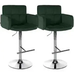 CLP 2er Set Barhocker Los Angeles Samtbezug h&ouml;henverstellbar drehbar bis 150 kg
