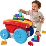 MEGA BLOKS Bausteinwagen mit Aufbewahrungsm&ouml;glichkeit (20 Teile) f&uuml;r Kleinkinder,