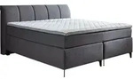 Boxspringbett - 180 x 200 cm - Anthrazit - Stoffbezug - Grau