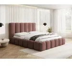 Polsterbett 120 x 200 cm mit Bettkasten und Metall-Lattenrost &ndash; Modernes Doppelbett