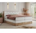 MKS MEBLE King Boxspringbett 160x200 mit Bettkasten Eiche, Polsterbett 160x200 mit