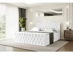 ALTDECOR Boxspringbett mit Fu&szlig;teil, H4 Matratze und Topper - 140x200 cm - VILA-1-Z -