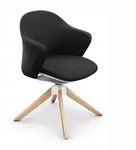 Sedus Ergonomischer Schalenstuhl auf wohnlichen Holzf&uuml;&szlig;en se:flair - Schwarz/Braun