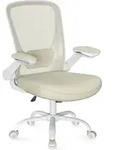 SONGMICS Schreibtischstuhl, atmungsaktive Netzbespannung, Oatmeal Beige - Wei&szlig;