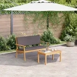 vidaXL Gartensofa-set mit Kissen 2 pcs Anthrazit Massivholz Akazie - Grau