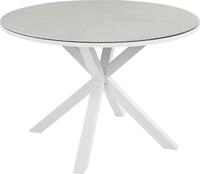 BELIANI Gartentisch Taupe und Wei&szlig; Aluminium ⌀ 120 cm f&uuml;r 4 Personen