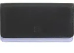 DuDu Geldb&ouml;rse RFID Leder 17,5 cm - Schwarz/Hellblau