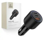 Tech-Protect Cc04 3-Port Autoladeger&auml;t Pd130W Schwarz - Schwarz