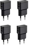 Wicked Chili 4 St&uuml;ck Dual USB Ladeger&auml;t, Universal 90&deg; Netzteil abgewinkelt f&uuml;r