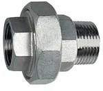 Riegler L&ouml;sb. Doppelgewindenippel, IG/AG, flach dichtend, G 2, ES 1.4408