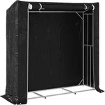 vidaXL Brennholzregal mit Regenschutz 200x60x200 cm Verzinkter Stahl - Schwarz