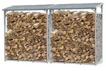 Set 2 St&uuml;ck Aluminium Kaminholzregal Au&szlig;en 130 x 70 x 185 cm, Pro - 40 mm
