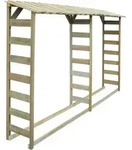 vidaXL Brennholz-Lagerschuppen 300&times;44&times;176 cm Impr&auml;gniertes Kiefernholz - Braun