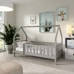 Masseno Kinderbett BELLA 80x190 cm mit Rausfallschutz, Einzelbett f&uuml;r M&auml;dchen und