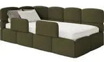 Selsey Cloudy &ndash; Jugendbett 90x200 cm, linksseitig, mit Boucl&eacute;-Bezug, Matratze und