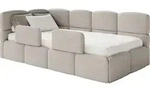 Selsey Cloudy &ndash; Jugendbett 90x200 cm, linksseitig, mit Boucl&eacute;-Bezug, Matratze und