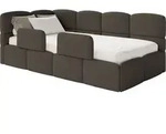 Selsey Cloudy &ndash; Jugendbett 90x200 cm, linksseitig, mit Boucl&eacute;-Bezug und