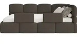Selsey Cloudy &ndash; Jugendbett 90x200 cm, rechtsseitig, mit Boucl&eacute;-Bezug, Matratze und