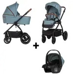 Chipolino Kombikinderwagen 3 in 1 Prestige Babywanne Rucksack i-Size Babyschale blau