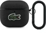 H&uuml;lle Case AirPods 4 Lacoste schwarz Logo Krokodil gr&uuml;n mit Karabiner -