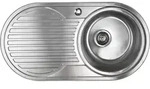 Edelstahl Sp&uuml;le "Calypso XL" rundes Einbausp&uuml;lbecken mit linksseitiger