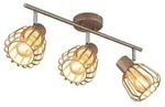 LED Deckenleuchte OLIN, Braun, Metall, 3-flammiger Spot