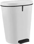 Tritt-M&uuml;lleimer oval aus Kunststoff 25 Liter in Wei&szlig; - Wei&szlig;