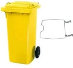 BRB M&uuml;lltonne MGB 120 Liter, mit Klemmring f&uuml;r M&uuml;lls&auml;cke (gelb) - Gelb