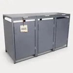ALBATROS M&uuml;lltonnenbox 3er Hauswandversion, 120L bis 240L, f&uuml;r Drei Tonnen,