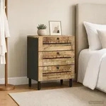 vidaXL Nachttisch Natur 50 x 33 x 62 cm Massivholz Mango - Braun
