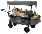 Hauki Bollerwagen faltbar mit Dach, Handwagen klappbar f&uuml;r Kinder, Strand, Picknick,