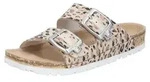 Rieker Damen Pantolette Beige/Leopard - Beige - 36