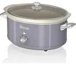 SWAN SF17031GRNEU Retro Slow Cooker 6,5L, Antihaft-Keramisches PFOA- und PTFE-freies,