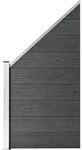 vidaXL Zaunelement Set WPC 1657x(105-186) cm Schwarz - Schwarz