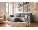 Ecksofa mit Schlaffunktion & Bettkasten &ndash; Skandi 4-Sitzer Schlafsofa in L-Form &ndash;