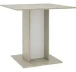 vidaXL Esstisch Wei&szlig; und Sonoma-Eiche 80x80x75 cm Holzwerkstoff - Wei&szlig;