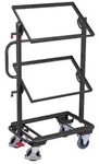 VARIOfit Beistellwagen mit 3 offenen B&ouml;den, neigbar 610x410mm RAL 7016 Anthrazitgrau