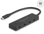 Delock USB 10 Gbps USB Type-CTM Hub mit 4 x USB Type-CTM Buchse schwarz - Schwarz
