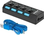 Rebel USB 3.0 Hub - 4-fach, Schwarz, 5 Gb/s - Schwarz