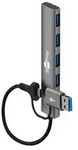 2in1 Slim 4-Port USB-Hub, 5 Gbit/s - Grau