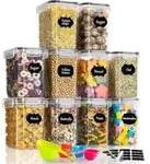 Vorratsdosen Set 1.6L K&uuml;che Aufbewahrungsbox Plastik Luftdicht Schwarz - Schwarz