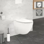 LuxeBath Sp&uuml;lrandloses Wand H&auml;nge-WC, Wei&szlig;, kurz, Tornadosp&uuml;lung, mit Nano
