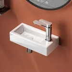 EMKE Reckiger Waschbecken Keramik Waschbecken Waschtisch H&auml;ngewaschbecken Hahnloch