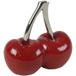 Kirschen Double Cherry rot silber 15x8x16cm Keramik glasiert Dekokirschen Deko -