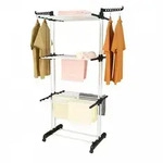 Herzberg HG-8034BW: Beweglicher W&auml;schest&auml;nder - Schwarzer Kunststoff mit wei&szlig;en