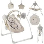 MoMi LISS &ndash; Elektrische Babywippe klappbar mit Timer, 5 Geschwindigkeiten, 6
