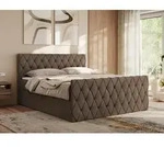 MKS MEBLE Boxspringbett 200x200 mit Bettkasten, Bett 200x200 mit Matratze H4,