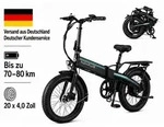 F063 20 Zoll Klapp E-Bike Fatbike, 48V 11.6Ah Akku, 250W Pedelec 25 km/h, Shimano