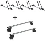 4x Fahrradtr&auml;ger SAGITTAR + Dachtr&auml;ger K1 PRO Aluminium kompatibel mit f&uuml;r VW